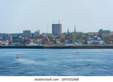 Saint John Modern City Skyline From Saint John Harbour, Saint John, New Brunswick, Canada.