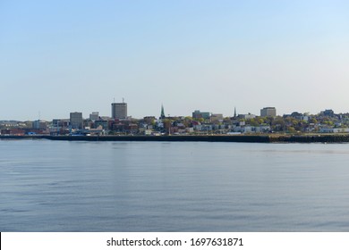 Saint John Modern City Skyline From Saint John Harbour, Saint John, New Brunswick, Canada.