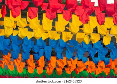 Saint John  party colorful flags. Traditional festivities that take place in the month of June in the Northeast Region of Brazil.