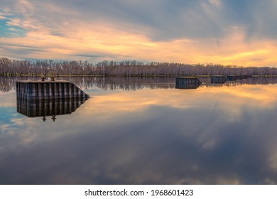 Saint John River Sunset On Calm Evening