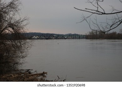 Saint Joseph, MO. USA March 19, 2019: Major Flooding Of The Missouri River.