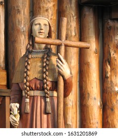 Saint Kateri Tekakwitha With Cross And Lily