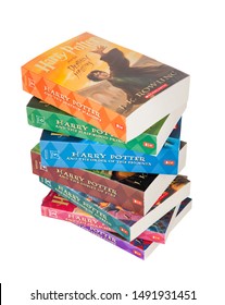 Saint Louis, MO . USA - 02.02.2011: All Seven Harry Potter Novels By JK Rowling On White Background