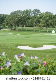 SAINT LOUIS, UNITED STATES -Aug 3, 2018: Practice Range At Bellerive Country Club Which Is The Location Of The 100th PGA Championship