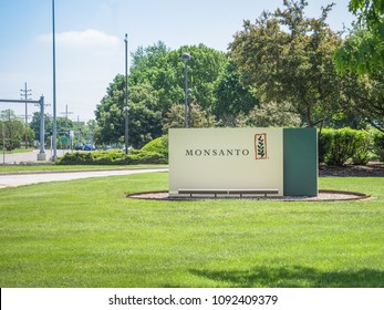 SAINT LOUIS, UNITED STATES - May 16, 2018: Monsanto Sign At Entrance To Corporate Headquarters At Creve Coeur Campus Before Bayer Takeover Buyout