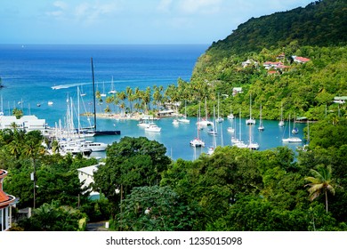 Saint Lucia, Caribbean, 12/22/2013, Yacht Club. Saint Lucia Is Considered To Be The Most Beautiful Island In The Caribbean Sea. The Island Has The Best Beaches In The Caribbean. 