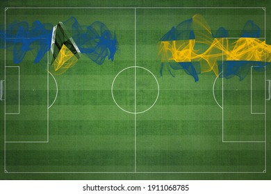 Saint Lucia Vs Sweden Soccer Match, Football Game, Competition Concept, Copy Space