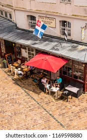 Saint Malo, France - 3rd July 2018: Cafe In The Street. Editoria