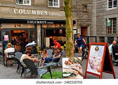 Saint Malo; France - July 28 2019 : Cafe In The Picturesque City In Summer