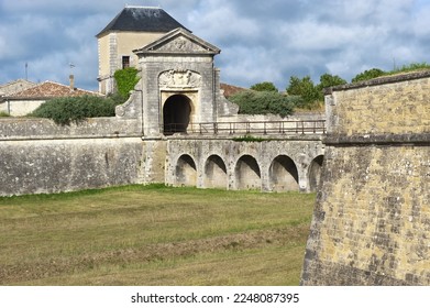 Saint Martin fortification, Designed and constructed by Vauban, Door of the Campani, Ile de Re, Charentes Maritime department, France - Shutterstock ID 2248087395