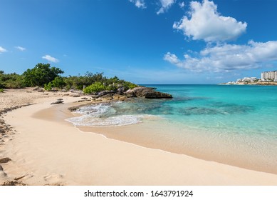 Saint Martin, The Friendly Island of Caribbean, Wild part of the Mullet Bay beach in the Dutch side