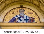 Saint Nicholas mosaic in the Vavedenje Monastery  in Belgrade, Serbia