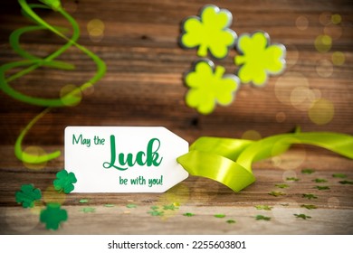 Saint Patrick's Day Decoration, Label With Text May Be The Luck With You - Shutterstock ID 2255603801