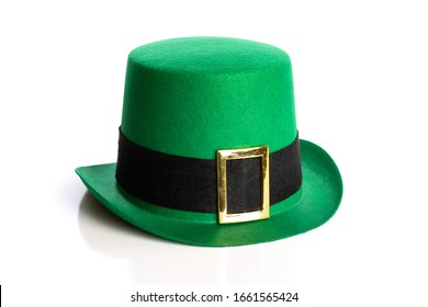 Saint Patricks day hat on a white background. Leprechaun hat