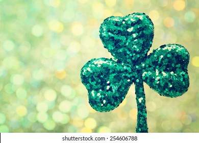 Saint Patrick's Day shiny green clover ornament
