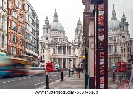 Saint Pauls cathedral in winter day, London