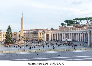 Saint Peter's Square By Christmas, Vatican, Italy