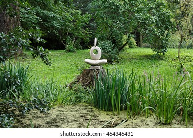 Saint Petersburg, August 5, 2016: Modern Abstract Sculpture In The Botanical Garden