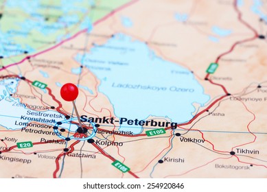 Saint Petersburg Pinned On Map 260nw 254920846 