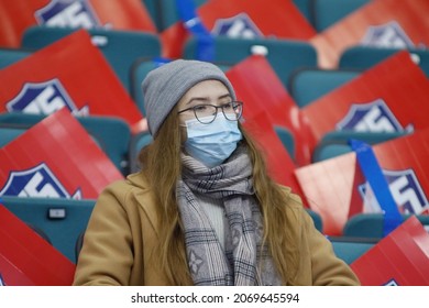 Saint Petersburg, Russia - 02 November 2021: Hockey, KHL 2021-22, SKA V Metallurg. Spectators.