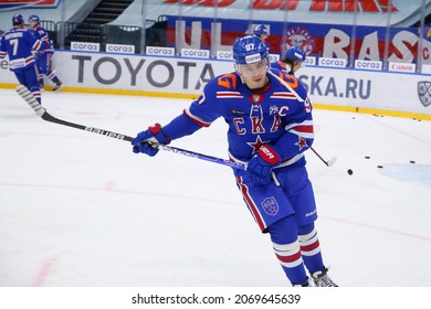 Saint Petersburg, Russia - 04 November 2021: Hockey, KHL 2021-22, SKA V Spartak. The Player Of Hockey Club Nikita Gusev