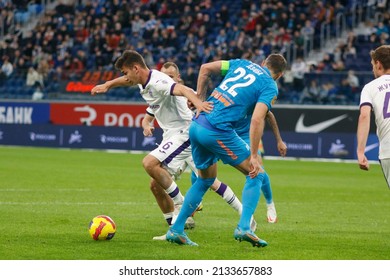 Saint Petersburg, Russia  07 March 2022: Football. Russian Premier League 2021-2022. Zenit Football Club - Ufa. Player Artem Dzyuba