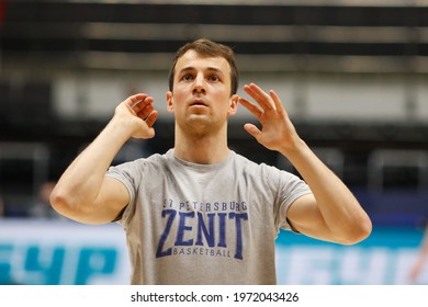 Saint Petersburg, Russia - 11 May 2021: Basketball. Playoffs VTB United League 2020-2021, BC Zenit - BC Parma. Basketball Club Player Kevin Pangos.