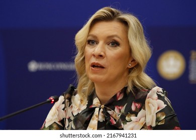 Saint Petersburg, Russia - 15 June 2022: St. Petersburg International Economic Forum 2022 (SPIEF 2022). Maria Zakharova.