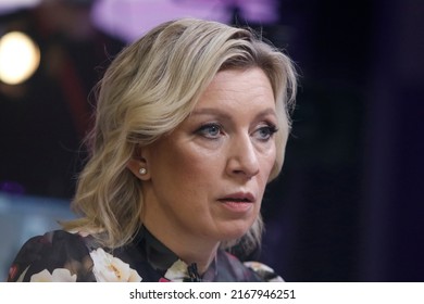 Saint Petersburg, Russia - 15 June 2022: St. Petersburg International Economic Forum 2022 (SPIEF 2022). Maria Zakharova