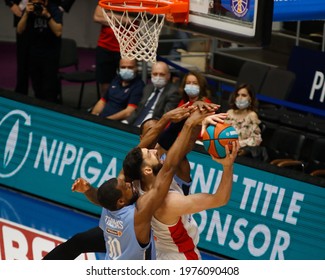 Saint Petersburg, Russia - 17 May 2021:  Basketball. Playoffs VTB United League 2020-2021, BC Zenit - BC CSKA. Basketball Club Player Tornike Shengelia.