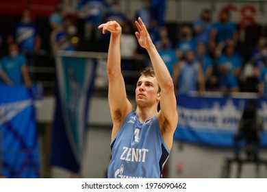 Saint Petersburg, Russia - 17 May 2021:  Basketball. Playoffs VTB United League 2020-2021, BC Zenit - BC CSKA. Basketball Club Player Kevin Pangos.