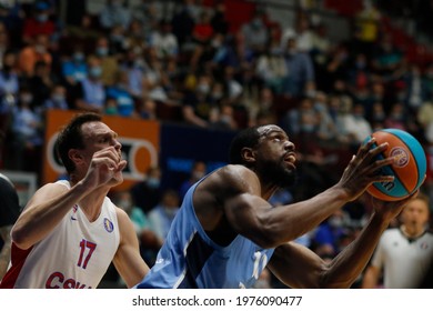 Saint Petersburg, Russia - 17 May 2021:  Basketball. Playoffs VTB United League 2020-2021, BC Zenit - BC CSKA. Basketball Club Player Will Thomas.