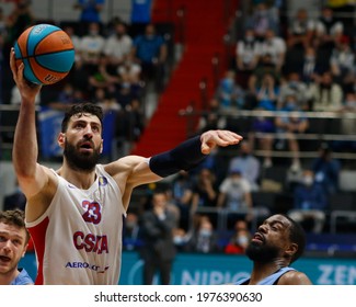 Saint Petersburg, Russia - 19 May 2021:  Basketball. Playoffs VTB United League 2020-2021, BC Zenit - BC CSKA. Basketball Club Player Tornike Shengelia.