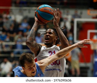 Saint Petersburg, Russia - 19 May 2021:  Basketball. Playoffs VTB United League 2020-2021, BC Zenit - BC CSKA. Basketball Club Player Will Clyburn.