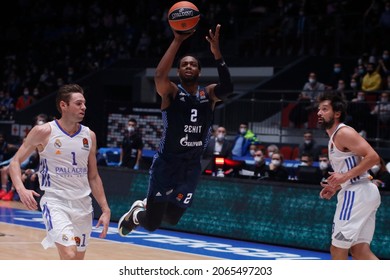 Saint Petersburg, Russia - 27 October 2021:  Basketball. Euroleague 2021-2022, BC Zenit Vs Real Madrid. Player Of The Basketball Club Jordan Loyd