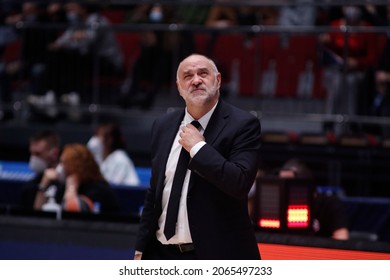 Saint Petersburg, Russia - 27 October 2021:  Basketball. Euroleague 2021-2022, BC Zenit Vs Real Madrid. Head Coach Of The Basketball Club Pablo Laso