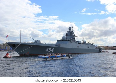 Saint Petersburg, Russia - 28 Jule, 2022: Frigate 