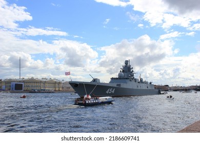 Saint Petersburg, Russia - 28 Jule, 2022: Frigate 