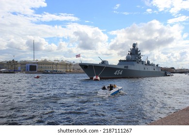 Saint Petersburg, Russia - 28 Jule, 2022: Frigate 