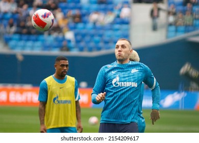 Saint Petersburg, Russia  7 May 2022: Football. Russian Premier League 2021-2022. Zenit FC  FC Khimki. Player Artem Dzyuba