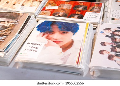 Saint Petersburg, Russia - April 20, 2019: KOREA COVER DREAM Hongdae Festival At Tkachi Creative Space, K-pop World Festival, Kpop Merchandise For Fans