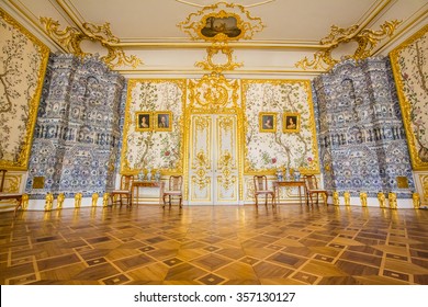 SAINT PETERSBURG, RUSSIA - APRIL 26: Catherine Palace, Interior Detail On April 26, 2015 In The Town Of Tsarskoye Selo. It Was The Summer Residence Of The Russian Czars.