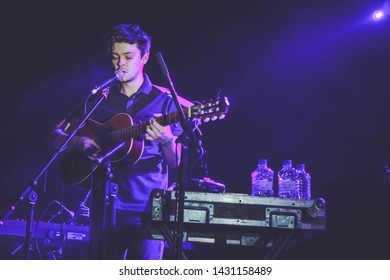 Saint Petersburg, Russia - April 6, 2019: The Retuses Concert, Indie Folk Show In Club AURORA Concert Hall