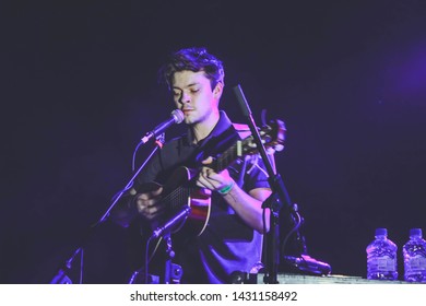 Saint Petersburg, Russia - April 6, 2019: The Retuses Concert, Indie Folk Show In Club AURORA Concert Hall