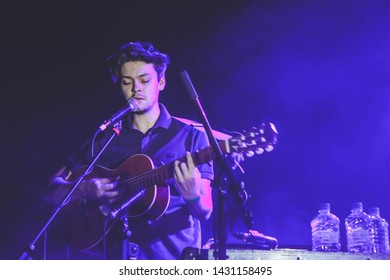 Saint Petersburg, Russia - April 6, 2019: The Retuses Concert, Indie Folk Show In Club AURORA Concert Hall