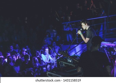 Saint Petersburg, Russia - April 6, 2019: The Retuses Concert, Indie Folk Show In Club AURORA Concert Hall