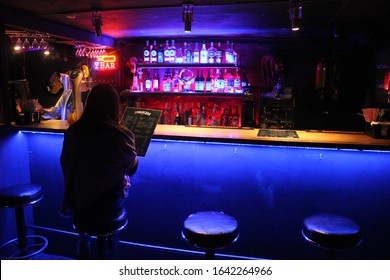 Saint Petersburg, Russia - February 6, 2020: Griboedov Club, Interior Of Bar