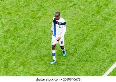 Saint Petersburg, Russia – June 16, 2021. Finland National Football Team Midfielder Glen Kamara During EURO 2020 Match Finland Vs Russia (0-1)