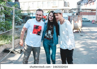 Saint Petersburg, Russia - June 29, 2019: Locals Only Fest 2019 Music Festival In Public Art Space Sevkabel Port, Irish Alternative Pop Rock Band Walking On Cars With Patrick Sheehy