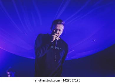 Saint Petersburg, Russia - March 24, 2018: Foucault Pendulum (Mayatnic Fuco In Russian) Rap Music Festival In Sk Yubileynyiy, Russian Rapper And Video Blogger D.K. Inc. Or DK